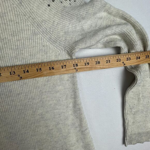 Rachel Roy Sweater Women’s SZ M Modal/Cashmere Blend Gray Sequin Shoulder Detail - Picture 7 of 9